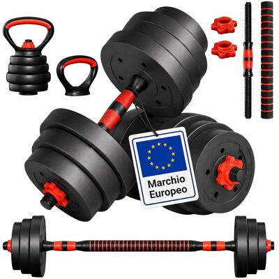RELAXDAYS Set Manubri Regolabili, 19 Kg, Bilanciere, Kettlebell, Accessori Fitness, Guscio In Pe, Nero/arancione RELAXDAYS Set Manubri Regolabili, 19 Kg, Bilanciere, Kettlebell, Accessori Fitness, Guscio In Pe, Nero/arancione