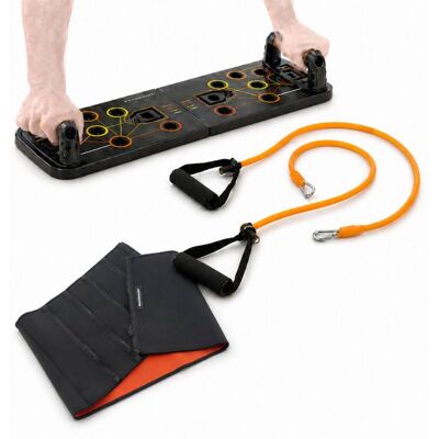 INNOVAGOODS Pack Fitness - - Pulsher & Redle - Panca Per Flessioni Con Bande - Guaina Effetto Sauna - Guida Agli Esercizi INNOVAGOODS Pack Fitness - - Pulsher & Redle - Panca Per Flessioni Con Bande - Guaina Effetto Sauna - Guida Agli Esercizi
