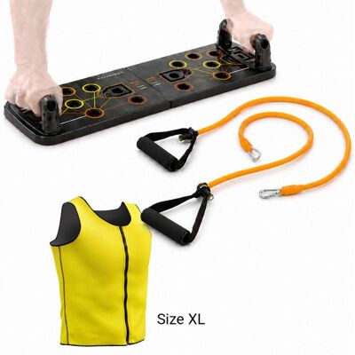 INNOVAGOODS Pacchetto Di Allenamento - - Pulsher & Passwa - Bande Di Resistenza - Gilet Effetto Sauna Xl - Tavola Antiscivolo INNOVAGOODS Pacchetto Di Allenamento - - Pulsher & Passwa - Bande Di Resistenza - Gilet Effetto Sauna Xl - Tavola Antiscivolo
