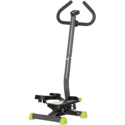 OKWISH Stepper Fitness Con Lcd, Maniglie E Pedali Antiscivolo, 100 Kg, Acciaio/abs, Grigio-verde, OKWISH Stepper Fitness Con Lcd, Maniglie E Pedali Antiscivolo, 100 Kg, Acciaio/abs, Grigio-verde,