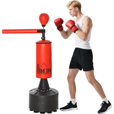 TORMATOR Sacco Da Boxe Ad Altezza Regolabile Con Punching Ball E Base Riempibile, 88x48x155-205 Cm, Rosso E Nero TORMATOR Sacco Da Boxe Ad Altezza Regolabile Con Punching Ball E Base Riempibile, 88x48x155-205 Cm, Rosso E Nero