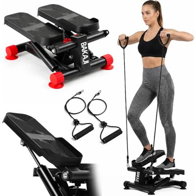 BAKAJI Stepper Multifunzione 3in1 Con Pedali Antiscivolo E Bande Di Resistenza Fitness BAKAJI Stepper Multifunzione 3in1 Con Pedali Antiscivolo E Bande Di Resistenza Fitness