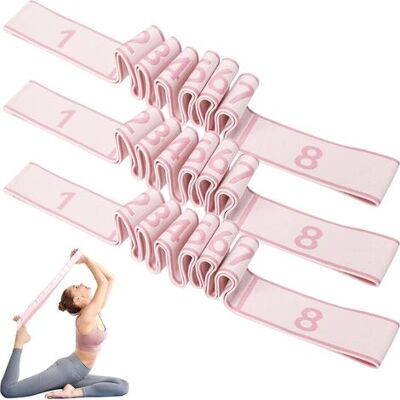 OEM Set Di 3 Fasce Elastiche Numerate Per Il Fitness, Attrezzo Di Allenamento Elastico A 8 Sezioni Per Stretching, Yoga E Pilates. Adatto A Professionisti E Principianti. OEM Set Di 3 Fasce Elastiche Numerate Per Il Fitness, Attrezzo Di Allenamento Elastico A 8 Sezioni Per Stretching, Yoga E Pilates. Adatto A Professionisti E Principianti.