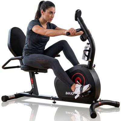 BAKAJI Cyclette Da Seduta Con 8 Livelli Potenza Bici Ergonomica Per Allenamento Fitness BAKAJI Cyclette Da Seduta Con 8 Livelli Potenza Bici Ergonomica Per Allenamento Fitness