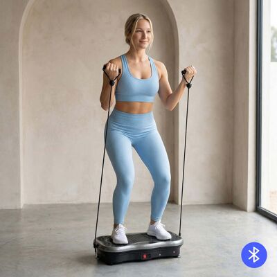 INNOVAGOODS Piattaforma Vibrante - - Vivflow - Bluetooth - 99 Livelli - Bande Elastiche INNOVAGOODS Piattaforma Vibrante - - Vivflow - Bluetooth - 99 Livelli - Bande Elastiche