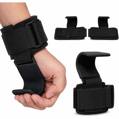 RELAXDAYS Ganci Per Trazione, Supporti Da Polso, Set Di 2, Metallo, Neoprene, Chiusura A Strappo, 150 Kg, Nero RELAXDAYS Ganci Per Trazione, Supporti Da Polso, Set Di 2, Metallo, Neoprene, Chiusura A Strappo, 150 Kg, Nero