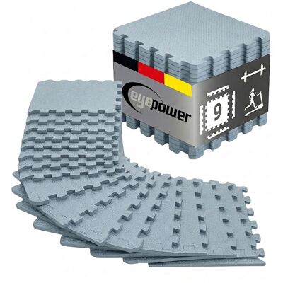 eyepower 9 Puzzle Tappeti Fitness 30x30 Grigio - Protezione Pavimento - Tappeto Sport Gym eyepower 9 Puzzle Tappeti Fitness 30x30 Grigio - Protezione Pavimento - Tappeto Sport Gym