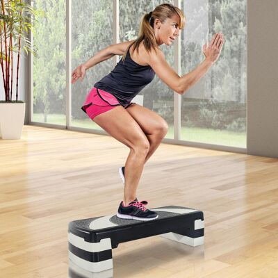 PZCC Step Aerobico Homcom, Step Fitness Antiscivolo Con 3 Livelli Di Altezza (10/15/20 Cm), Pedana Per Esercizi E Ginnastica A Casa, Portata Massima 150 Kg, 80x31x20 Cm, Grigio. PZCC Step Aerobico Homcom, Step Fitness Antiscivolo Con 3 Livelli Di Altezza (10/15/20 Cm), Pedana Per Esercizi E Ginnastica A Casa, Portata Massima 150 Kg, 80x31x20 Cm, Grigio.