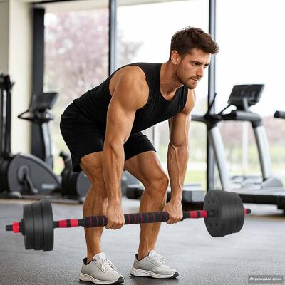 VIDAXL Set Di Manubri 4-in-1 30kg Nero E Rosso VIDAXL Set Di Manubri 4-in-1 30kg Nero E Rosso