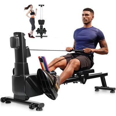 BAKAJI Vogatore Pieghevole Salvaspazio Fitness Per Casa Ergonomico 8 Livelli Resistenza BAKAJI Vogatore Pieghevole Salvaspazio Fitness Per Casa Ergonomico 8 Livelli Resistenza