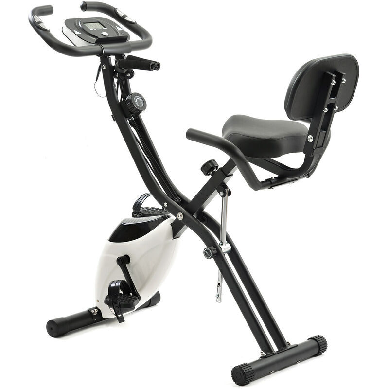 OKWISH X-Bike, cyclette magnetica pieghevole, cyclette per allenamento cardio indoor cycling con training computer ed elastici Fig reazionario