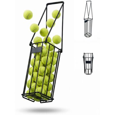 RELAXDAYS Cestino Per Palline Da Tennis, Manici Pieghevoli, Metallo, Axlxp: 40,5 X 14 X 14 Cm, Raccoglitore, Nero RELAXDAYS Cestino Per Palline Da Tennis, Manici Pieghevoli, Metallo, Axlxp: 40,5 X 14 X 14 Cm, Raccoglitore, Nero