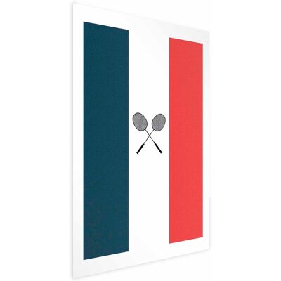 OEM Manifesto - Bandiere Francesi E Racchette Da Badminton Nere OEM Manifesto - Bandiere Francesi E Racchette Da Badminton Nere