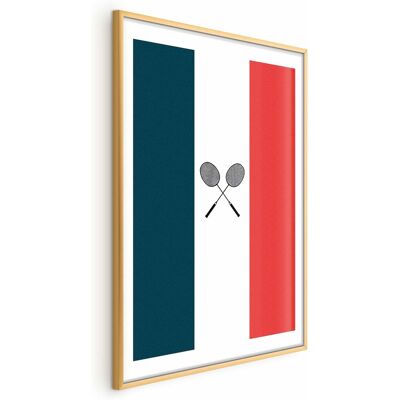 OEM Manifesto - Bandiere Francesi E Racchette Da Badminton Nere OEM Manifesto - Bandiere Francesi E Racchette Da Badminton Nere