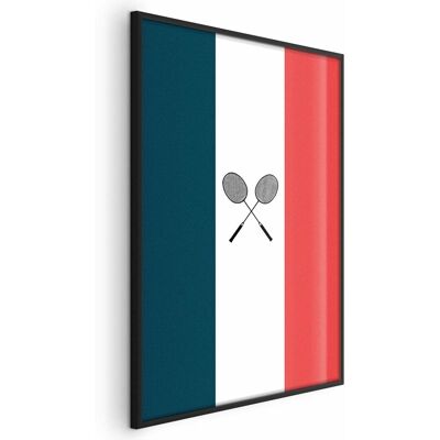 OEM Manifesto - Bandiere Francesi E Racchette Da Badminton Nere OEM Manifesto - Bandiere Francesi E Racchette Da Badminton Nere