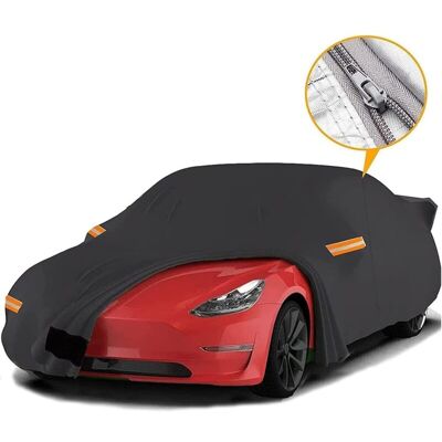 OEM Telo Copriauto, 100% Impermeabile Per Berlina Tesla Model Y, Protezione Dalle Intemperie Con Rete Traspirante E Cerniera Per La Portiera Del Conducente - Nero OEM Telo Copriauto, 100% Impermeabile Per Berlina Tesla Model Y, Protezione Dalle Intemperie Con Rete Traspirante E Cerniera Per La Portiera Del Conducente - Nero