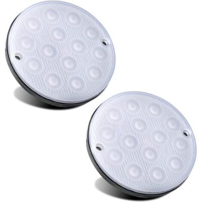FOCTRO 2 Pezzi Lampade Led Rotonde Con 14 Led Per Illuminazione Perimetrale Del Rimorchio Con Modalità Alta/bassa Illuminazione, Montaggio Superficiale, Luci Di Marcia/emergenza Per Auto, Camion E Rimorchio, FOCTRO 2 Pezzi Lampade Led Rotonde Con 14 Led Per Illuminazione Perimetrale Del Rimorchio Con Modalità Alta/bassa Illuminazione, Montaggio Superficiale, Luci Di Marcia/emergenza Per Auto, Camion E Rimorchio,