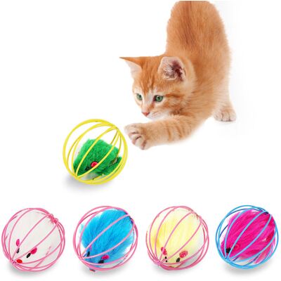 Zone Giocattolo Interattivo Per Gatti E Gattini, Palla Rotolante Con Gabbia Interna, Gioco Con Piuma A Forma Di Topo, 1 Pezzo (colore Casuale) Zone Giocattolo Interattivo Per Gatti E Gattini, Palla Rotolante Con Gabbia Interna, Gioco Con Piuma A Forma Di Topo, 1 Pezzo (colore Casuale)