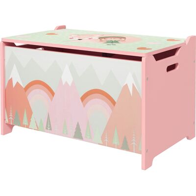 YULINLAND Cassapanca Portagiochi Per Bambini Con Coperchio E Cerniere Di Sicurezza, 60×37×39 Cm, Rosa YULINLAND Cassapanca Portagiochi Per Bambini Con Coperchio E Cerniere Di Sicurezza, 60×37×39 Cm, Rosa