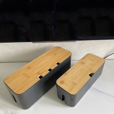 TEHTUY Set Di 2 Scatole Per La Gestione Dei Cavi. Permettono Di Nascondere Prese Multiple E Cavi Elettrici Per Televisori, Computer E Scrivanie (nere, 2 Pezzi). TEHTUY Set Di 2 Scatole Per La Gestione Dei Cavi. Permettono Di Nascondere Prese Multiple E Cavi Elettrici Per Televisori, Computer E Scrivanie (nere, 2 Pezzi).