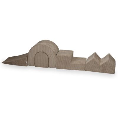 OEM Parco Giochi In Schiuma, 5 Pezzi, Velluto A Coste, Color Caramello OEM Parco Giochi In Schiuma, 5 Pezzi, Velluto A Coste, Color Caramello