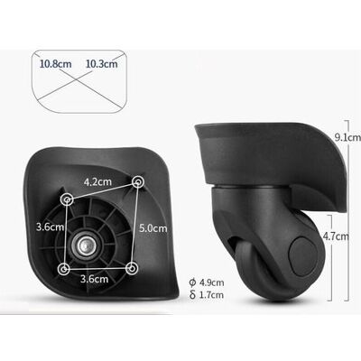 OEM 2 Ruote Universali Per Valigie, In Gomma Silenziosa, Multidirezionali, Compatibili Con Bagagli E Trolley OEM 2 Ruote Universali Per Valigie, In Gomma Silenziosa, Multidirezionali, Compatibili Con Bagagli E Trolley