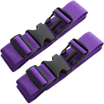 OEM Cinghie Per Bagagli In 2 Pezzi, 74" X 2", Per Valigie, Cinghie Regolabili Con Fibbie Robuste, Accessori Da Viaggio, Viola OEM Cinghie Per Bagagli In 2 Pezzi, 74" X 2", Per Valigie, Cinghie Regolabili Con Fibbie Robuste, Accessori Da Viaggio, Viola