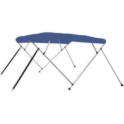 VIDAXL Bimini Di Prua Con Tendalino A 4 Archi Blu 243x196x137 Cm VIDAXL Bimini Di Prua Con Tendalino A 4 Archi Blu 243x196x137 Cm