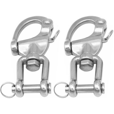 OEM Set Di 2 Moschettoni Girevoli, 7 Cm (2 3/4 Pollici) In Acciaio Inox, Per L'Ancoraggio Di Imbarcazioni - Accessorio A Sgancio Rapido Per La Cima Di Ormeggio Degli Yacht OEM Set Di 2 Moschettoni Girevoli, 7 Cm (2 3/4 Pollici) In Acciaio Inox, Per L'Ancoraggio Di Imbarcazioni - Accessorio A Sgancio Rapido Per La Cima Di Ormeggio Degli Yacht