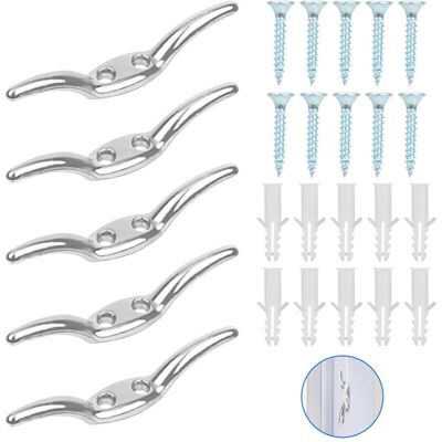 OEM Bitta Per Barca, Gancio Di Ormeggio, Gancio Per Cima D'Albero In Acciaio Inox, Gancio Per Cima Cieca Argento Con Viti E Tappi In Plastica Per Base Di Coperta Di Yacht (5 Pezzi) -crezuo OEM Bitta Per Barca, Gancio Di Ormeggio, Gancio Per Cima D'Albero In Acciaio Inox, Gancio Per Cima Cieca Argento Con Viti E Tappi In Plastica Per Base Di Coperta Di Yacht (5 Pezzi) -crezuo