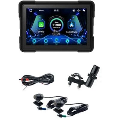 OEM Carplay Wireless Per Moto, Android Auto, Schermo Da 5 Pollici, Navigazione Gps, Impermeabile, Doppio Bluetooth, Doppia Videocamera OEM Carplay Wireless Per Moto, Android Auto, Schermo Da 5 Pollici, Navigazione Gps, Impermeabile, Doppio Bluetooth, Doppia Videocamera