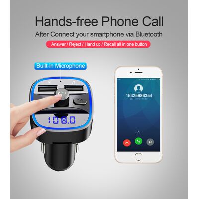 OEM L'Adattatore Ricevitore Radio Fm Bluetooth Per Auto Supporta Le Chiamate In Vivavoce E Dispone Di Due Porte Usb Per La Ricarica. OEM L'Adattatore Ricevitore Radio Fm Bluetooth Per Auto Supporta Le Chiamate In Vivavoce E Dispone Di Due Porte Usb Per La Ricarica.
