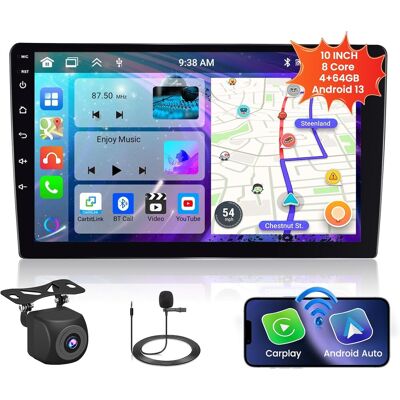 OEM 8 Core 4+64gb】10.1 Pollici Android 13 Dual Din Autoradio Wireless Carplay Android Auto Touch Screen Autoradio Gps Wifi Bluetooth 32eq Dsp Swc Microfono Telecamera Posteriore OEM 8 Core 4+64gb】10.1 Pollici Android 13 Dual Din Autoradio Wireless Carplay Android Auto Touch Screen Autoradio Gps Wifi Bluetooth 32eq Dsp Swc Microfono Telecamera Posteriore