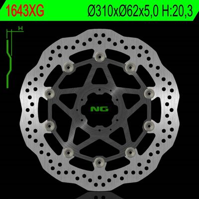 OEM Disco Freno Anteriore Ng, Honda Crf 1000l/1100l, Alluminio, 310 Mm A Onda OEM Disco Freno Anteriore Ng, Honda Crf 1000l/1100l, Alluminio, 310 Mm A Onda