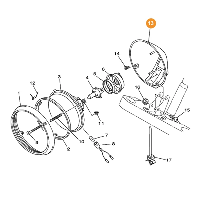 Yamaha 4tr-84330-00 Corpo Faro Anteriore V-star 1100/650 '98/00 Yamaha 4tr-84330-00 Corpo Faro Anteriore V-star 1100/650 '98/00