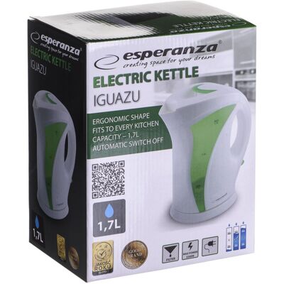ESPERANZA Ekk018g Bollitore Elettrico 1,7 L, Bianco / Green - ESPERANZA Ekk018g Bollitore Elettrico 1,7 L, Bianco / Green -