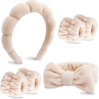 OEM Set Di 6 Fasce Per Capelli Da Spa, Fasce Per Il Trucco, Fasce Per Il Lavaggio Del Viso, Fasce Per La Cura Della Pelle, Fasce Per Capelli In Spugna Marrone Con Nodo, Set Con Polsini Per Il Lavaggio Del OEM Set Di 6 Fasce Per Capelli Da Spa, Fasce Per Il Trucco, Fasce Per Il Lavaggio Del Viso, Fasce Per La Cura Della Pelle, Fasce Per Capelli In Spugna Marrone Con Nodo, Set Con Polsini Per Il Lavaggio Del