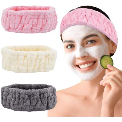 OEM Set Di 3 Fasce Per Capelli Da Spa, In Morbida Spugna, Ideali Per Lavarsi Il Viso, Applicare Maschere, Truccarsi, Fare La Doccia E Praticare Yoga. Un Regalo Perfetto Per Ragazze E Adolescenti (grigio + OEM Set Di 3 Fasce Per Capelli Da Spa, In Morbida Spugna, Ideali Per Lavarsi Il Viso, Applicare Maschere, Truccarsi, Fare La Doccia E Praticare Yoga. Un Regalo Perfetto Per Ragazze E Adolescenti (grigio +
