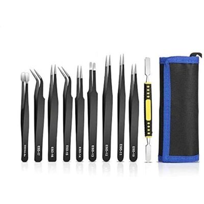 OEM Set Di 10 Pinzette Di Precisione Antistatiche In Acciaio Inossidabile Per La Creazione Di Gioielli. OEM Set Di 10 Pinzette Di Precisione Antistatiche In Acciaio Inossidabile Per La Creazione Di Gioielli.