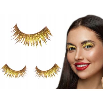OEM Ciglia Artificiali Incollate Color Oro Per Capodanno, Carnevale, Addio Al Nubilato, Ballo OEM Ciglia Artificiali Incollate Color Oro Per Capodanno, Carnevale, Addio Al Nubilato, Ballo
