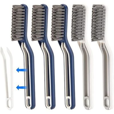 OEM Set Di 5 Spazzole Multifunzionali Per Fughe Del Bagno, Spazzola 2 In 1 Per La Pulizia Dei Pavimenti Con Clip, Spazzola Per Crepe, Strumento Per La Pulizia Del Bagno, Spazzola A Setole Rigide Per Vasca OEM Set Di 5 Spazzole Multifunzionali Per Fughe Del Bagno, Spazzola 2 In 1 Per La Pulizia Dei Pavimenti Con Clip, Spazzola Per Crepe, Strumento Per La Pulizia Del Bagno, Spazzola A Setole Rigide Per Vasca
