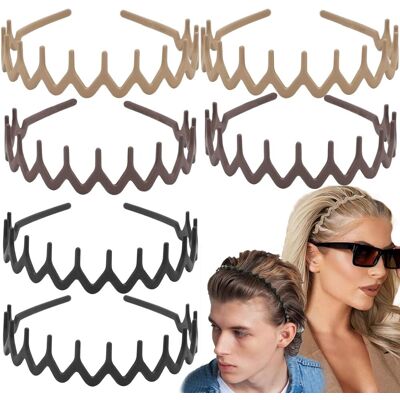 OEM Set Di 6 Fasce Per Capelli In Plastica A Zig-zag, Fasce Ondulate Con Pettine Dentato, Accessori Per Uomo E Ragazza OEM Set Di 6 Fasce Per Capelli In Plastica A Zig-zag, Fasce Ondulate Con Pettine Dentato, Accessori Per Uomo E Ragazza