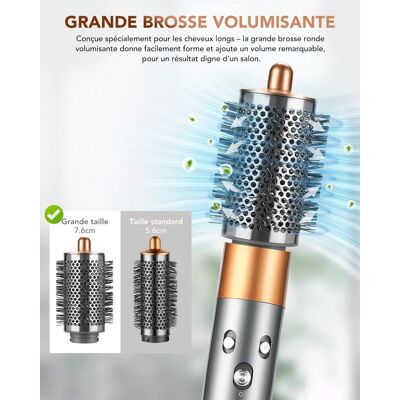 OEM Spazzola Volumizzante Grande Per Dyson Airwrap, Con Setole Lunghe E Sottili Per Creare Acconciature Morbide E Voluminose. Compatibile Con I Modelli Hs01/hs05/hs08. Colore Rame, Misura Grande. OEM Spazzola Volumizzante Grande Per Dyson Airwrap, Con Setole Lunghe E Sottili Per Creare Acconciature Morbide E Voluminose. Compatibile Con I Modelli Hs01/hs05/hs08. Colore Rame, Misura Grande.