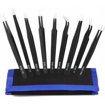 OEM Set Di Pinzette Di Precisione In Metallo, 9 Pezzi OEM Set Di Pinzette Di Precisione In Metallo, 9 Pezzi