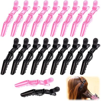 OEM 20 Robuste Mollette A Coccodrillo In Plastica, Accessori Professionali Per Parrucchieri, Antiscivolo, Ideali Per Saloni Di Parrucchieri E Per Uso Domestico (10 Nere E 10 Rosa) OEM 20 Robuste Mollette A Coccodrillo In Plastica, Accessori Professionali Per Parrucchieri, Antiscivolo, Ideali Per Saloni Di Parrucchieri E Per Uso Domestico (10 Nere E 10 Rosa)