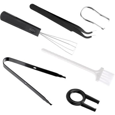DPZO Set Di 6 Strumenti Per La Rimozione Dei Tasti: Estrattore Per Tastiera, Strumento Per La Rimozione Degli Interruttori Con I Tasti, Pinzette, Spazzola Per La Pulizia Della Tastiera Meccanica. DPZO Set Di 6 Strumenti Per La Rimozione Dei Tasti: Estrattore Per Tastiera, Strumento Per La Rimozione Degli Interruttori Con I Tasti, Pinzette, Spazzola Per La Pulizia Della Tastiera Meccanica.