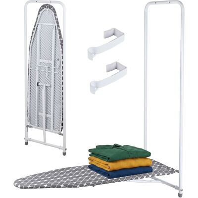 RELAXDAYS Asse Da Stiro Da Porta, 108.5x43 Cm, Pieghevole Salvaspazio, Ideale Per Ambienti Piccoli, Bianco/grigio RELAXDAYS Asse Da Stiro Da Porta, 108.5x43 Cm, Pieghevole Salvaspazio, Ideale Per Ambienti Piccoli, Bianco/grigio