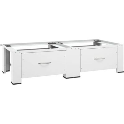 VIDAXL Supporto Doppio Lavatrice E Asciugatrice Con Cassetti Bianco VIDAXL Supporto Doppio Lavatrice E Asciugatrice Con Cassetti Bianco