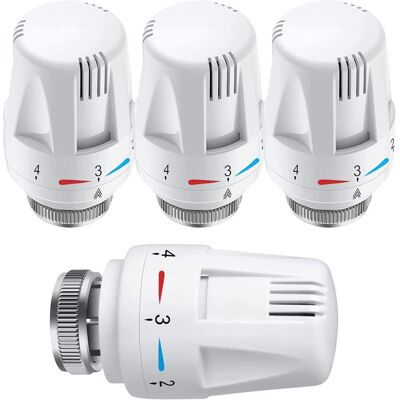OEM Testa Termostatica, Termostato Da 4 Pezzi, Testa Sostitutiva Per Valvola Radiatore Standard M30 X 1,5 Controllo Della Temperatura Per Casa E Ufficio, Bianco OEM Testa Termostatica, Termostato Da 4 Pezzi, Testa Sostitutiva Per Valvola Radiatore Standard M30 X 1,5 Controllo Della Temperatura Per Casa E Ufficio, Bianco
