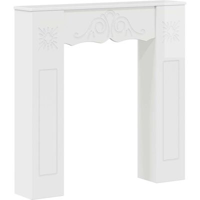 VIDAXL Cornice Per Camino Bianco Lucido 102 X 20 X 102 Cm VIDAXL Cornice Per Camino Bianco Lucido 102 X 20 X 102 Cm